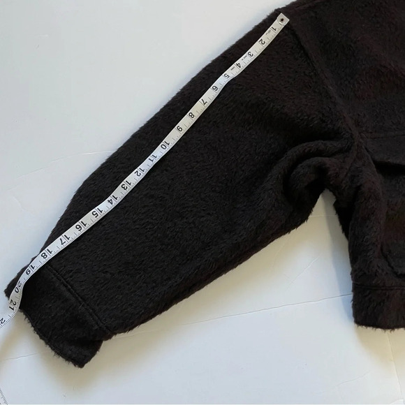 NWT Levis Cropped Wool Blend Trucker Jacket Chocolate Brown and Cream Size Large - Picture 13 of 15